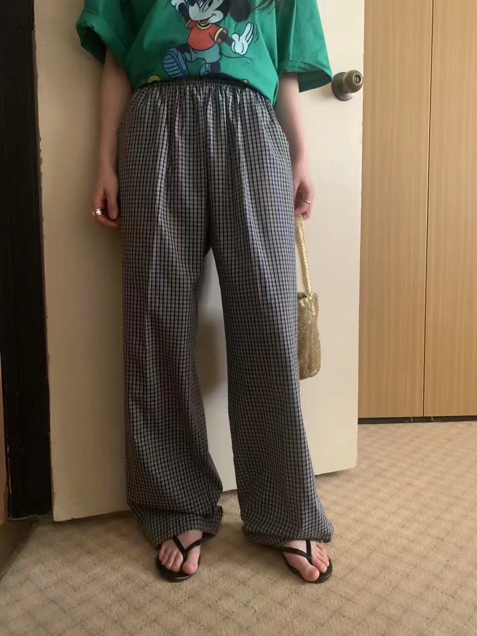 RAMIJ-라미제이-T東大門㊣代購女士新品真品時尚休閑褲格紋RAMIJ-라미제이-T休閑褲