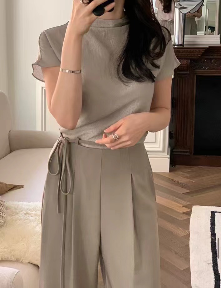 AT THIS MOMENT韓國代購㊣女裝新款職業休閑時尚襯衫蕾絲衫AT THIS MOMENT襯衫/蕾絲衫