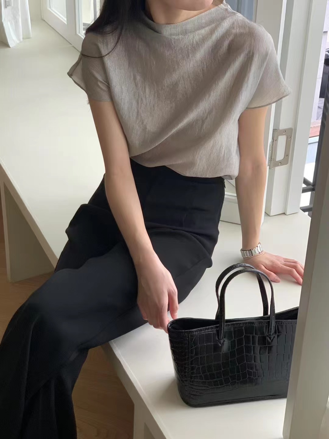 AT THIS MOMENT韓國代購㊣女裝新款職業休閑時尚襯衫蕾絲衫AT THIS MOMENT襯衫/蕾絲衫