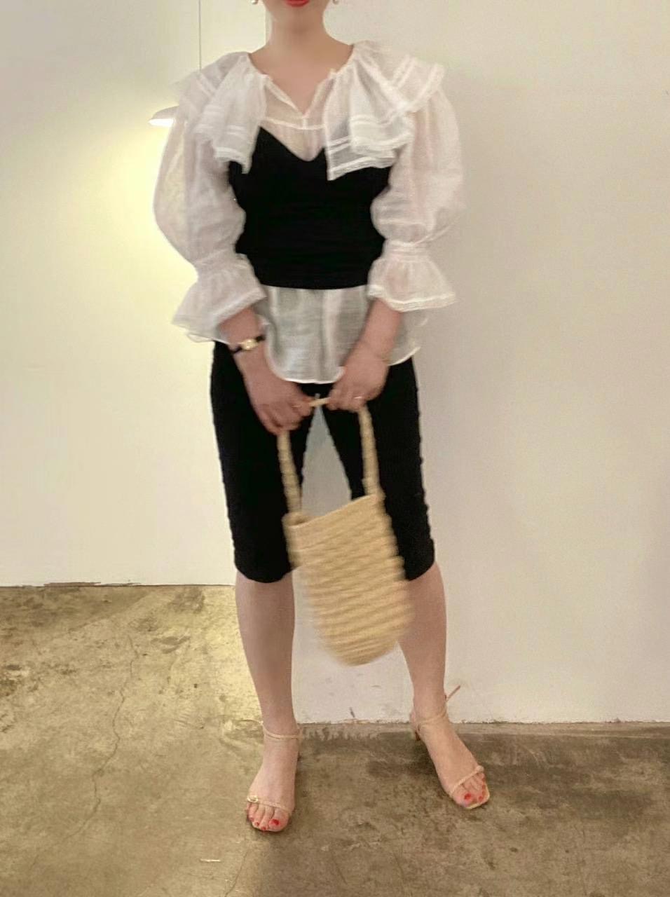 WHITE東大門㊣實拍女裝新品真品25春夏熱賣時尚職業襯衫蕾絲衫WHITE襯衫/蕾絲衫