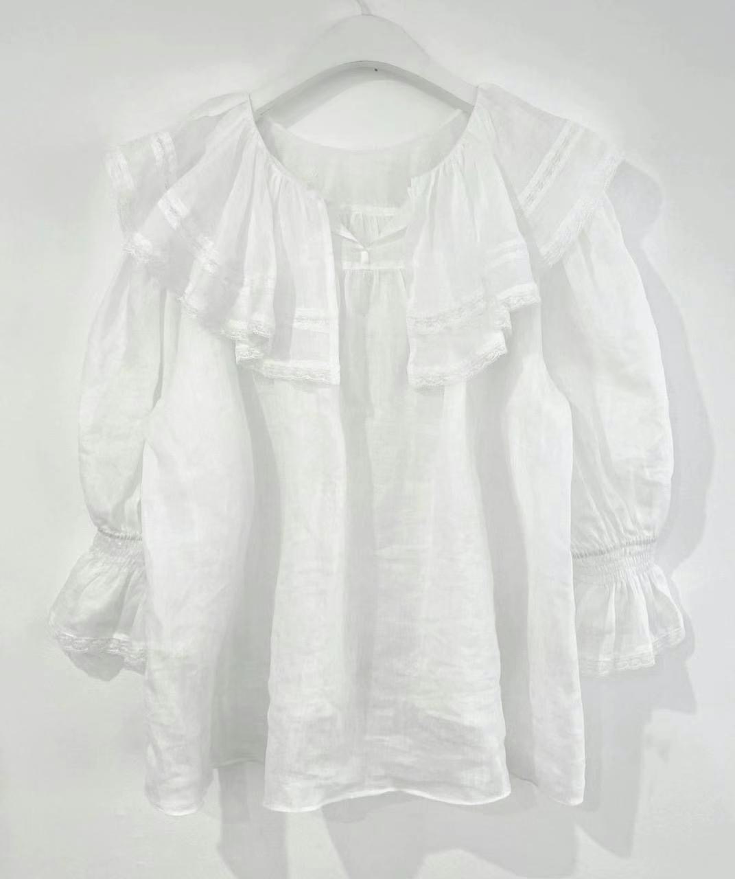 WHITE東大門㊣實拍女裝新品真品25春夏熱賣時尚職業襯衫蕾絲衫WHITE襯衫/蕾絲衫