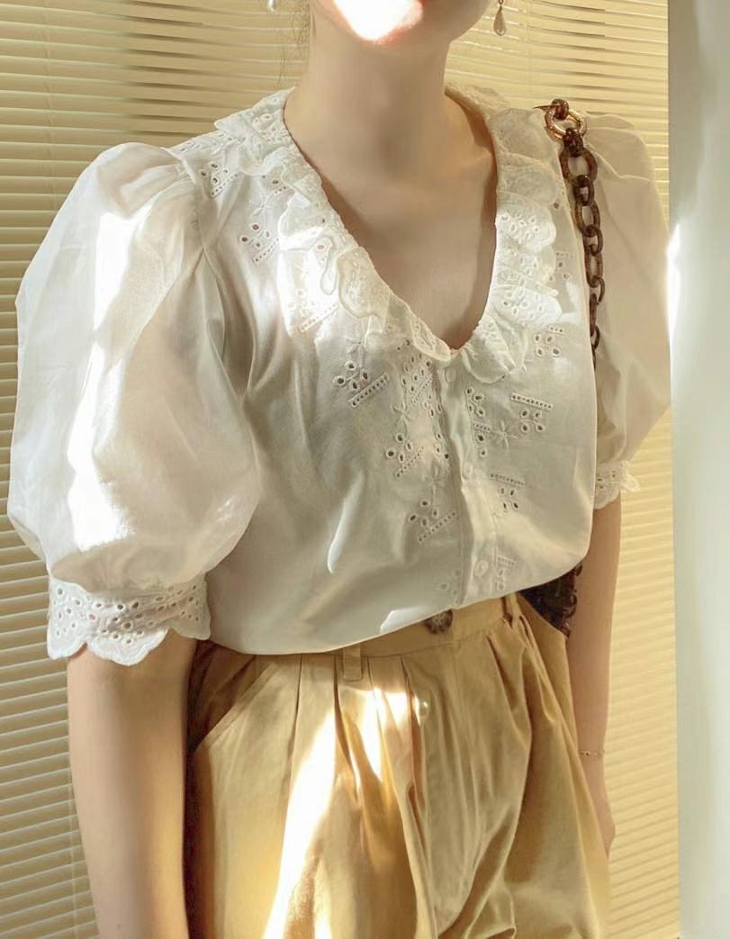 WHITE東大門㊣代購女裝新款熱賣休閑真品職業時尚襯衫蕾絲衫WHITE襯衫/蕾絲衫