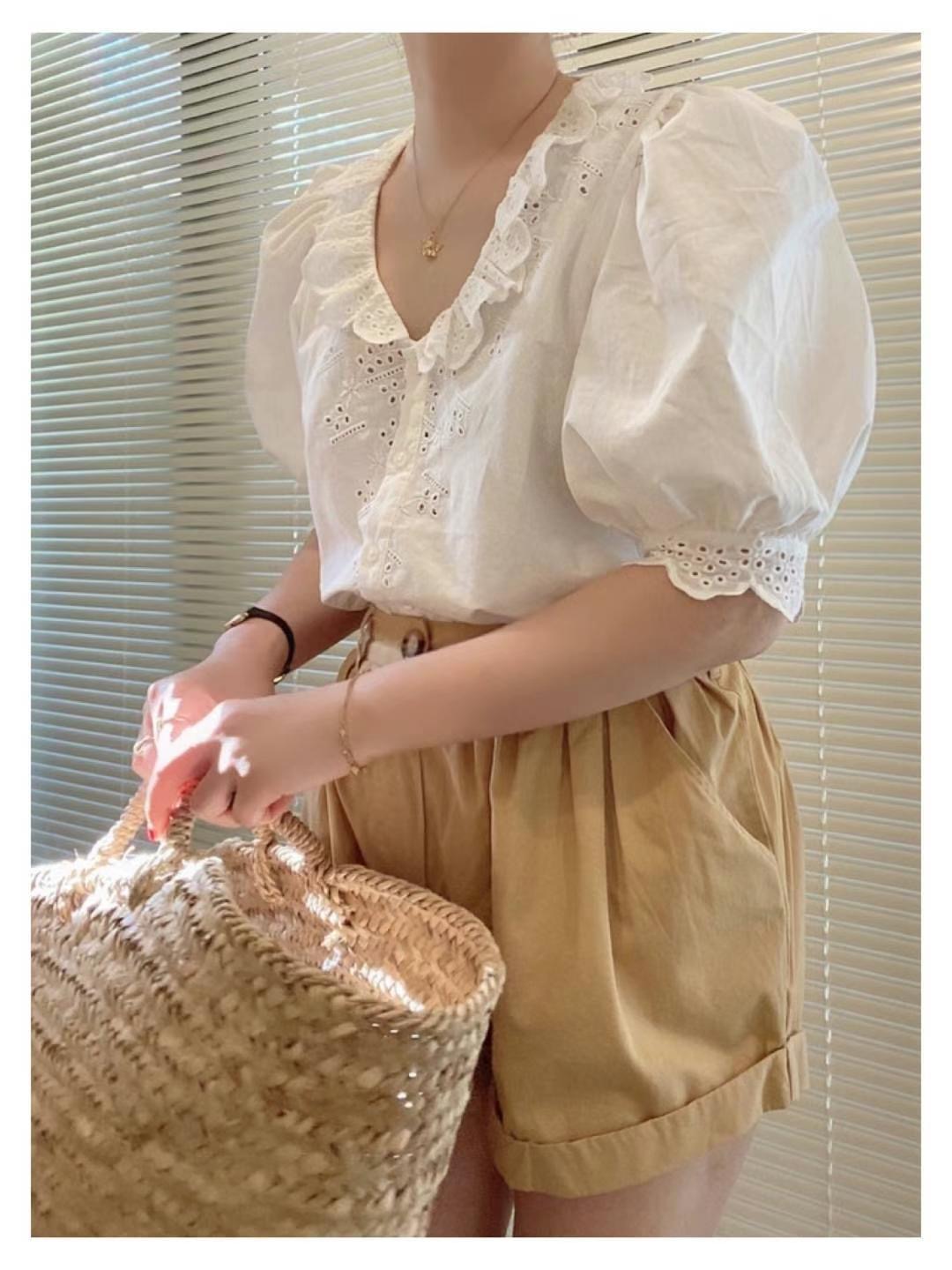 WHITE東大門㊣代購女裝新款熱賣休閑真品職業時尚襯衫蕾絲衫WHITE襯衫/蕾絲衫