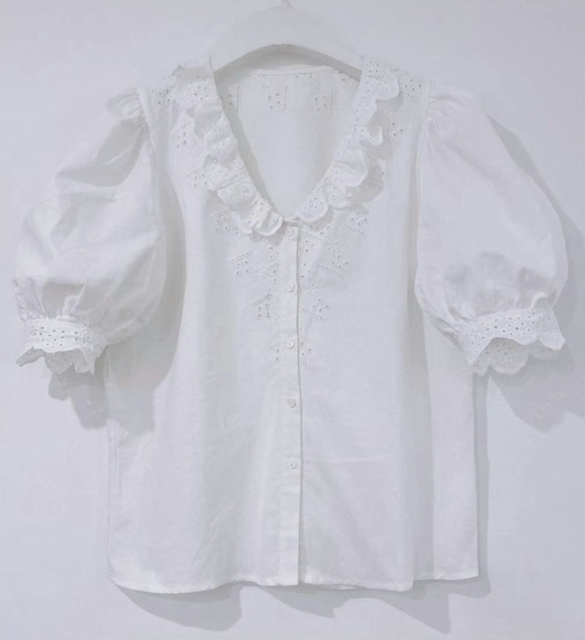 WHITE東大門㊣代購女裝新款熱賣休閑真品職業時尚襯衫蕾絲衫WHITE襯衫/蕾絲衫圖色1
