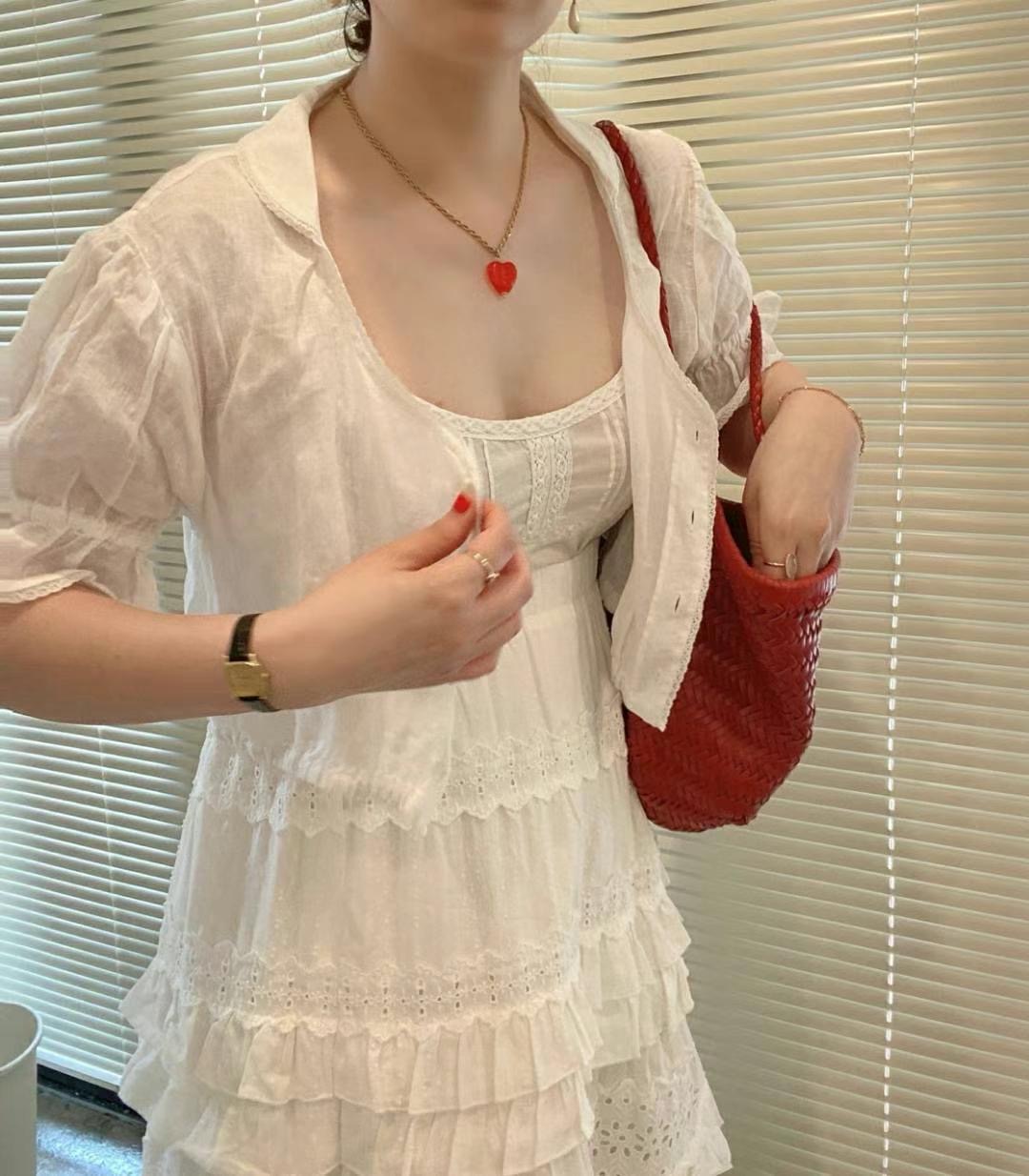 WHITE韓國直郵㊣女裝新款人氣推薦職業時尚25春夏襯衫蕾絲衫WHITE襯衫/蕾絲衫