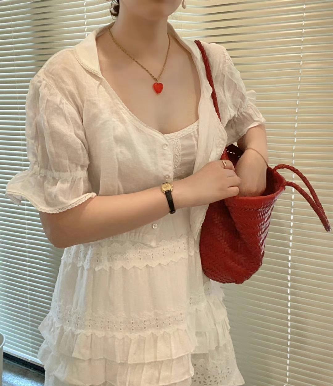 WHITE韓國直郵㊣女裝新款人氣推薦職業時尚25春夏襯衫蕾絲衫WHITE襯衫/蕾絲衫
