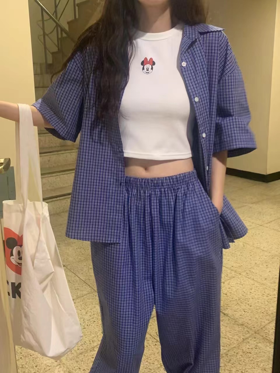 RAMIJ-라미제이-T東大門㊣直郵女裝新品時尚襯衫蕾絲衫格紋RAMIJ-라미제이-T襯衫/蕾絲衫