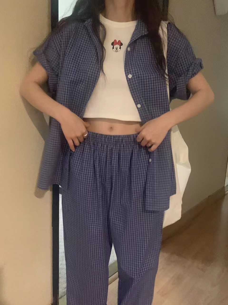 RAMIJ-라미제이-T東大門㊣直郵女裝新品時尚襯衫蕾絲衫格紋RAMIJ-라미제이-T襯衫/蕾絲衫