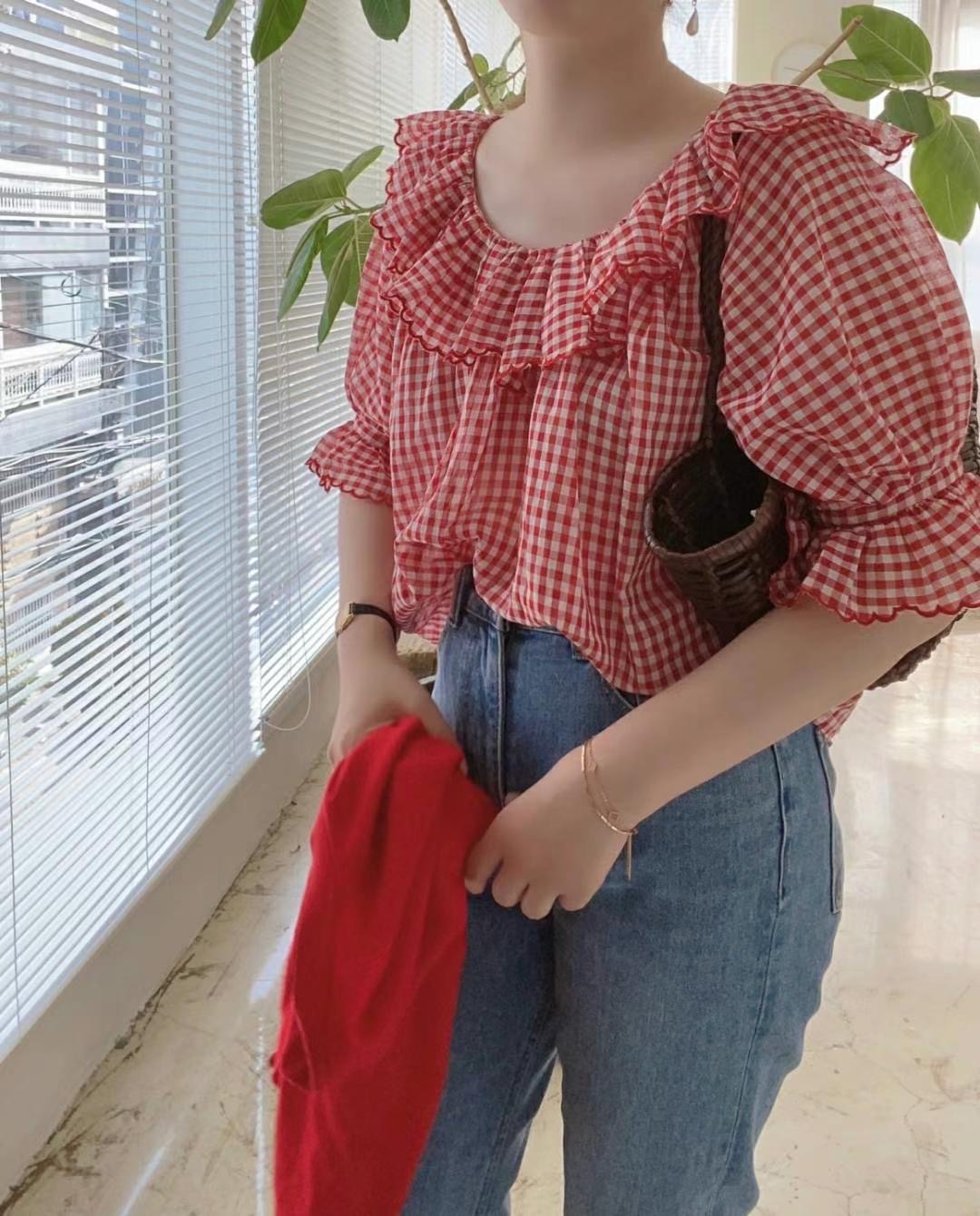 WHITE東大門㊣實拍女士新款時尚熱賣真品人氣25春夏襯衫蕾絲衫WHITE襯衫/蕾絲衫