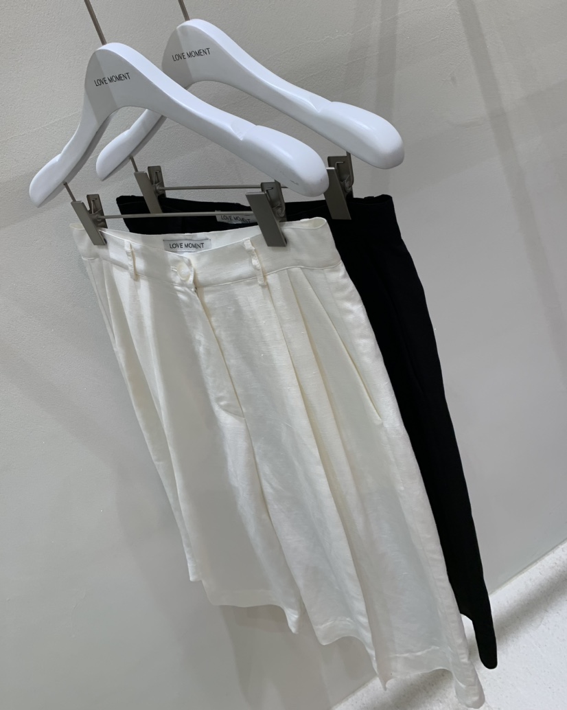 LOVE MOMENT韓國代購㊣女士新款休閑真品職業熱賣短褲亞麻LOVE MOMENT短褲