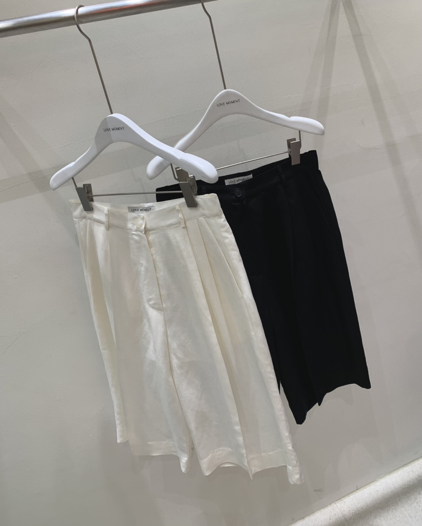 LOVE MOMENT韓國代購㊣女士新款休閑真品職業熱賣短褲亞麻LOVE MOMENT短褲