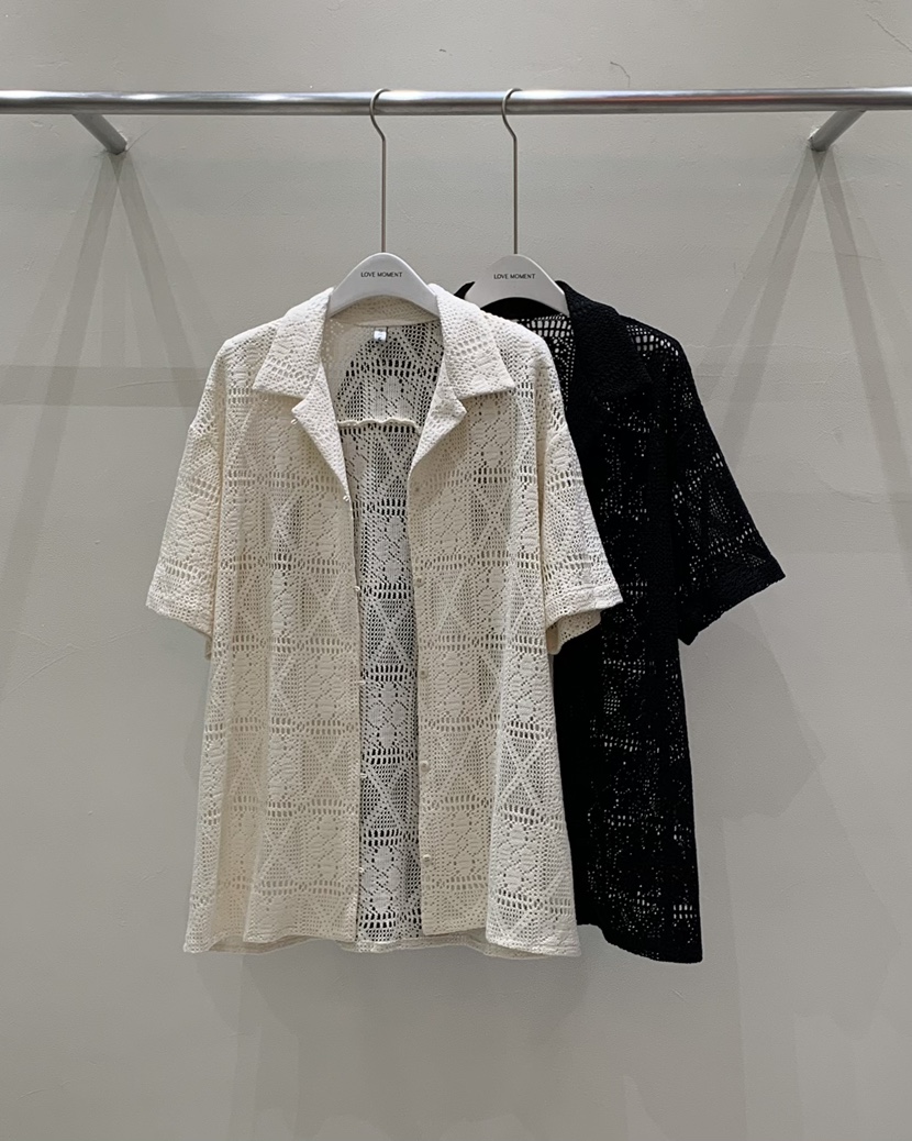 LOVE MOMENT韓國代購㊣女裝新品25春夏熱賣真品襯衫蕾絲衫LOVE MOMENT襯衫/蕾絲衫