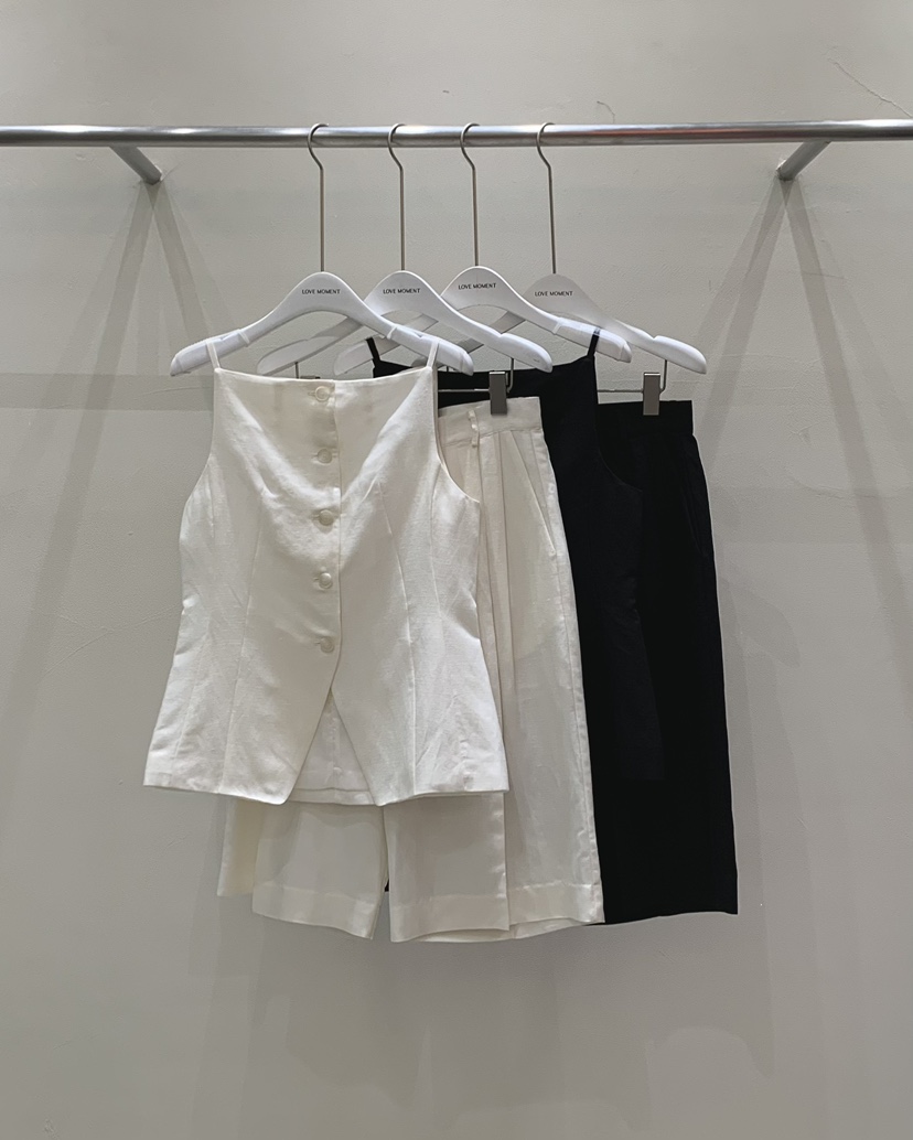 LOVE MOMENT東大門㊣直郵女裝新品職業時尚熱賣套裝套裝亞麻LOVE MOMENT套裝
