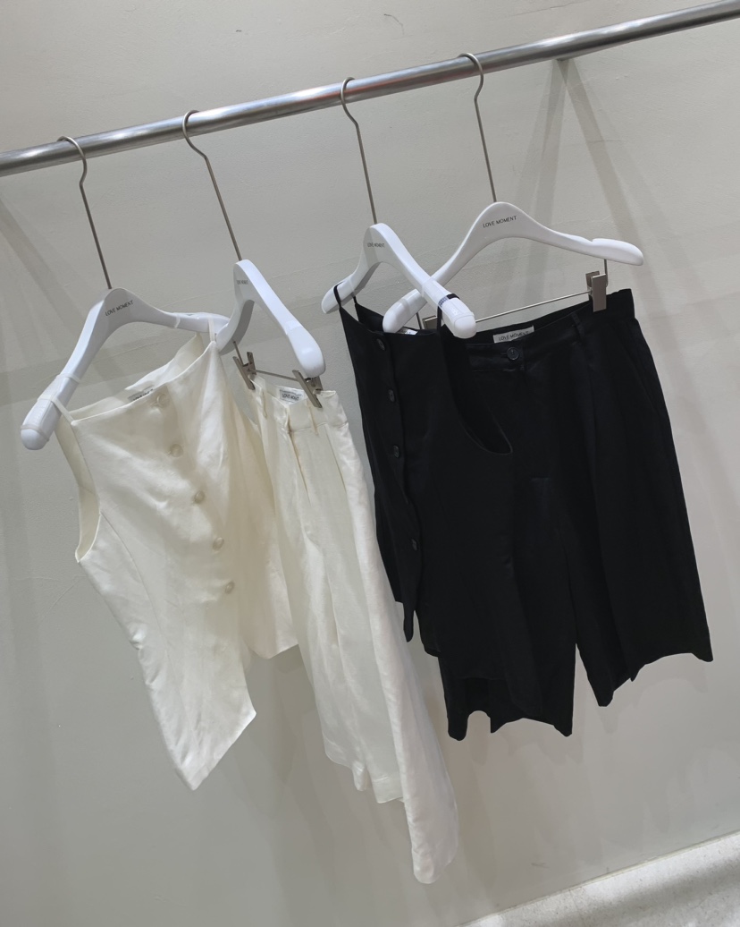 LOVE MOMENT東大門㊣直郵女裝新品職業時尚熱賣套裝套裝亞麻LOVE MOMENT套裝