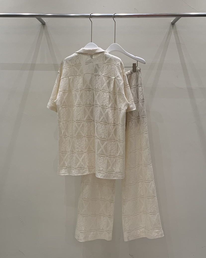 LOVE MOMENT東大門㊣直郵女裝新品時尚職業套裝鉤針編織套裝LOVE MOMENT套裝