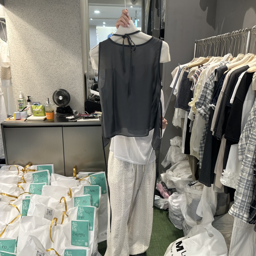 AMOEBA韓國代購㊣女士新款職業推薦熱賣人氣吊帶背心三件套AMOEBA吊帶/背心