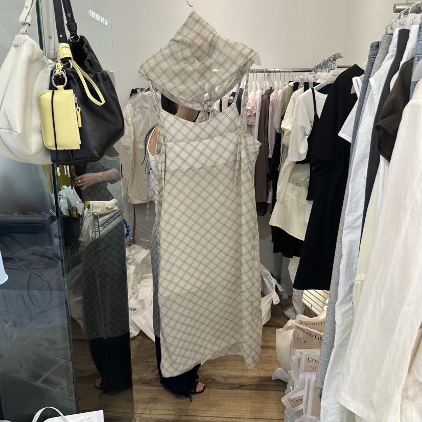 CREAM VILLA韓國代購㊣女士新款人氣連衣裙不含內搭含圍巾CREAMVILLA連衣裙