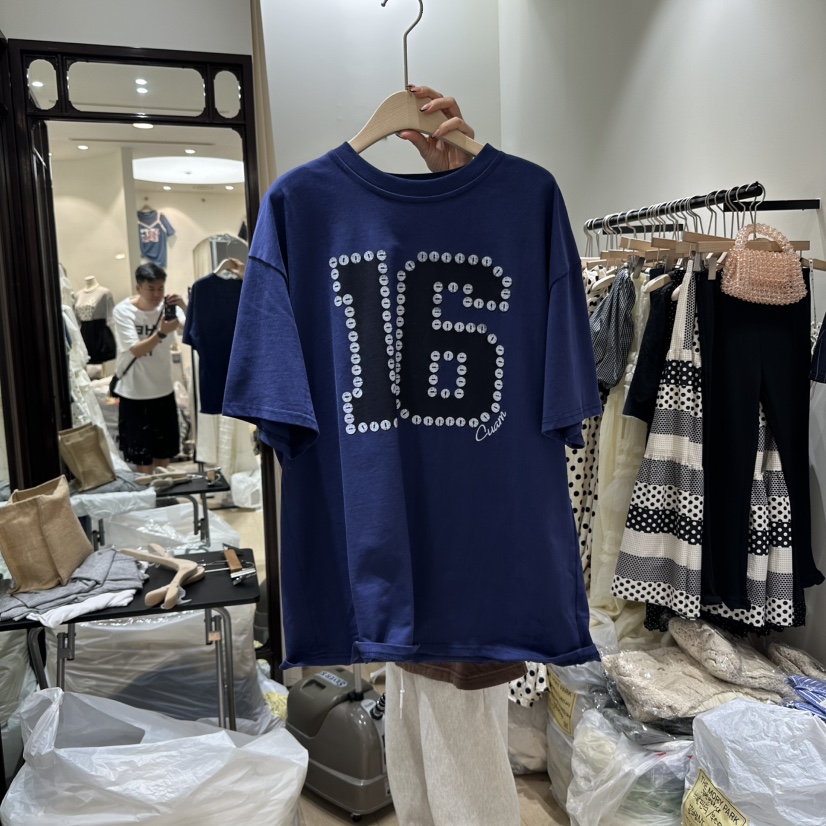 THEMORYPARK東大門㊣實拍女裝新品25春夏推薦真品職業時尚T恤THE MORY PARKT恤圖色2