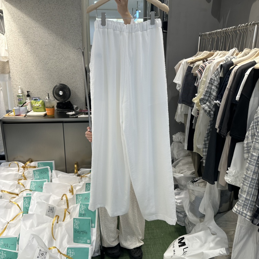 AMOEBA東大門㊣直郵女士新品時尚人氣休閑職業休閑褲蕾絲亞麻AMOEBA休閑褲