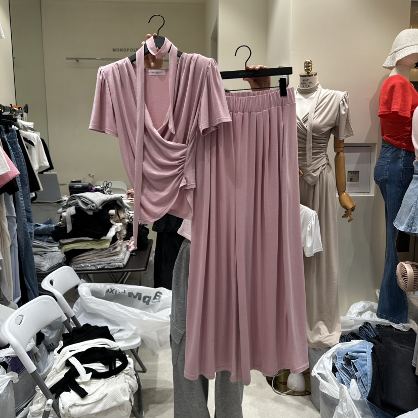 MONOPOLY東大門㊣直郵女士新品熱賣職業套裝含脖帶兩件套套裝uha套裝圖色2