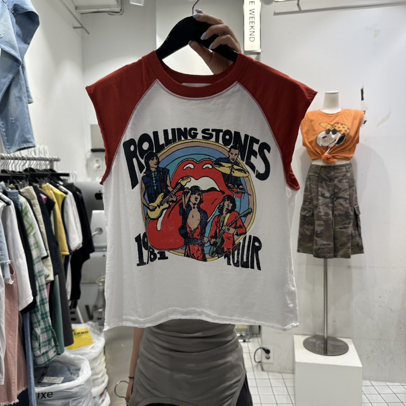 THE WEEKND東大門㊣直郵女裝新款真品25春夏休閑人氣吊帶背心THE WEEKND吊帶/背心圖色2