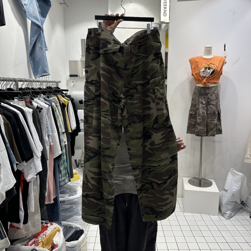 THE WEEKND東大門㊣代購女士新品休閑真品休閑褲工裝褲迷彩THE WEEKND休閑褲