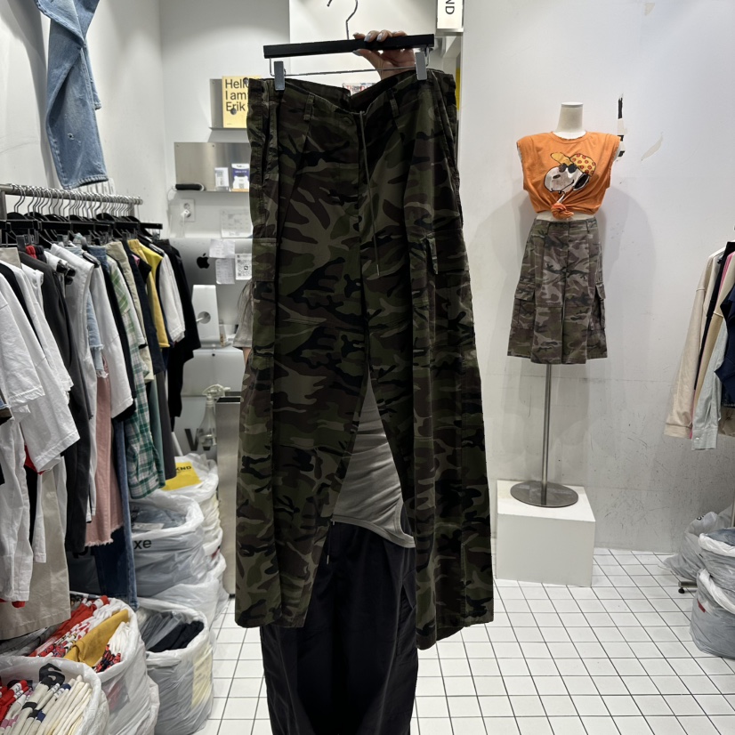 THE WEEKND東大門㊣代購女士新品休閑真品休閑褲工裝褲迷彩THE WEEKND休閑褲