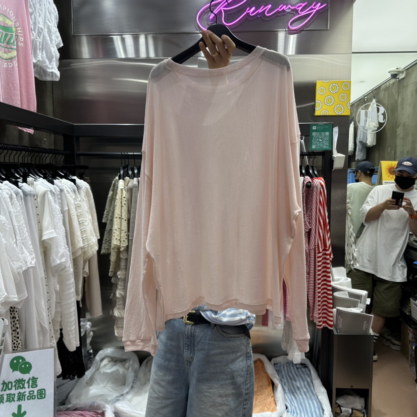 RUNWAY-런웨이韓國代購㊣女裝新品職業時尚25春夏休閑長袖T恤RUNWAY長袖T恤