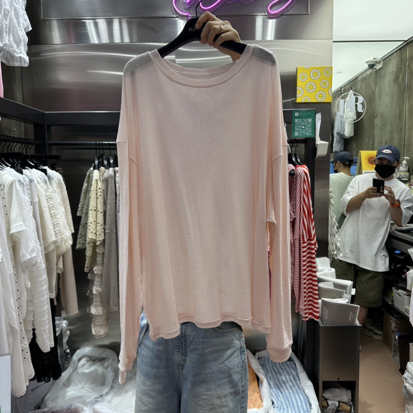 RUNWAY-런웨이韓國代購㊣女裝新品職業時尚25春夏休閑長袖T恤RUNWAY長袖T恤圖色4