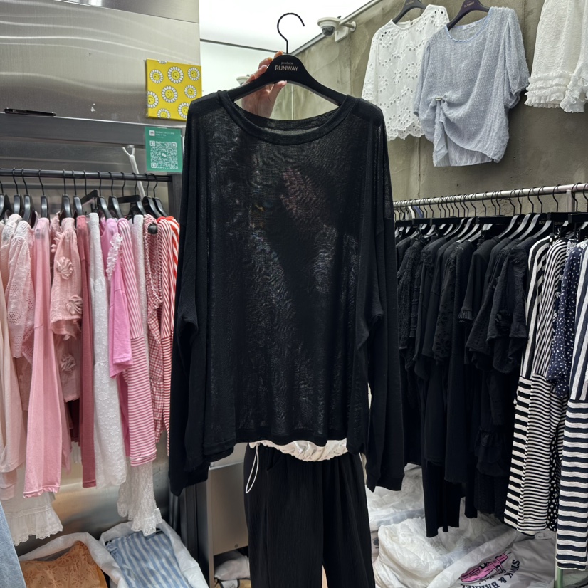 RUNWAY-런웨이韓國代購㊣女裝新品職業時尚25春夏休閑長袖T恤RUNWAY長袖T恤圖色5