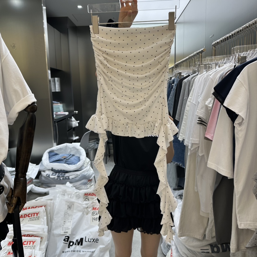 MADCITY韓國直郵㊣女士新品真品時尚熱賣25春夏吊帶背心荷葉邊MADCITY吊帶/背心圖色1