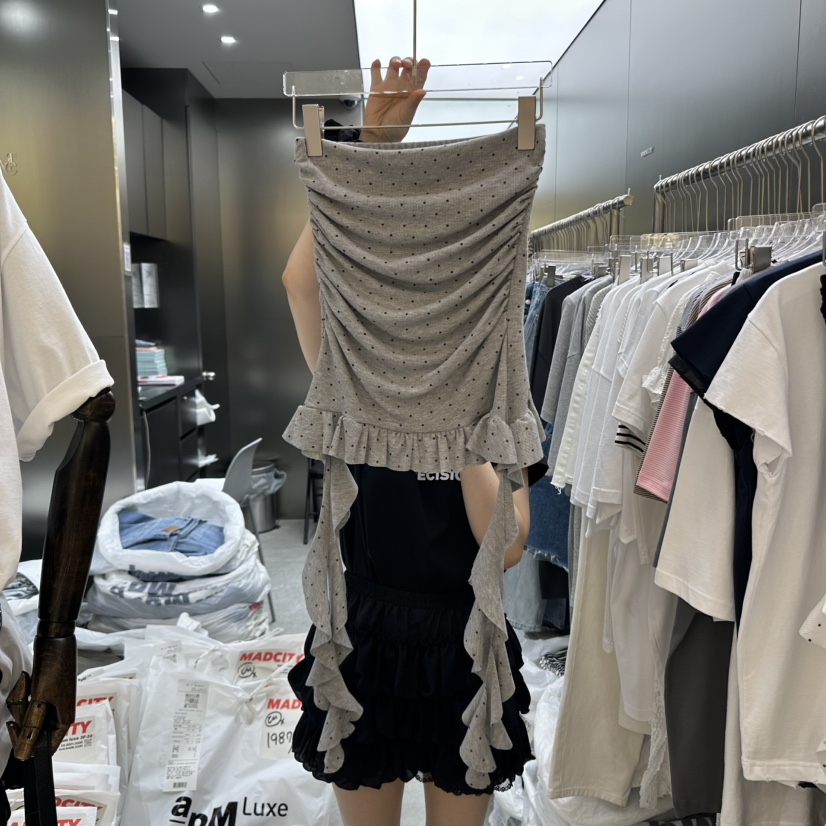 MADCITY韓國直郵㊣女士新品真品時尚熱賣25春夏吊帶背心荷葉邊MADCITY吊帶/背心圖色2