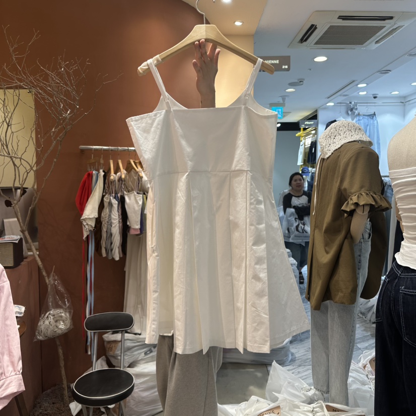 MIENNE韓國直郵㊣女裝新品時尚休閑25春夏推薦人氣連衣裙褶皺MIENNE連衣裙