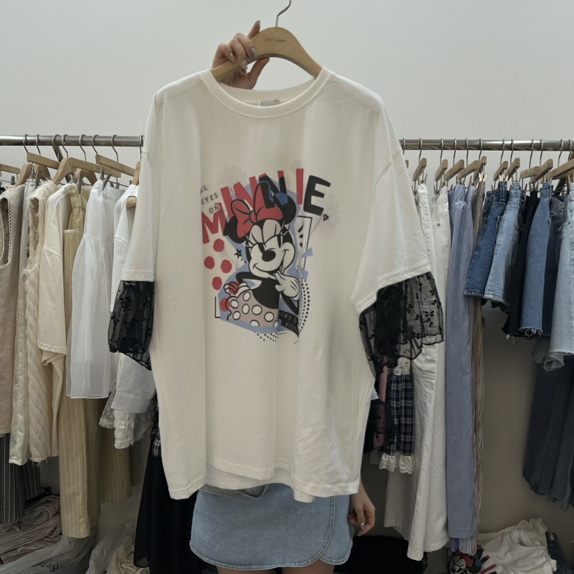 DELIGHT-L韓國直郵㊣女士新品25春夏休閑人氣職業T恤蝴蝶結DELIGHTT恤