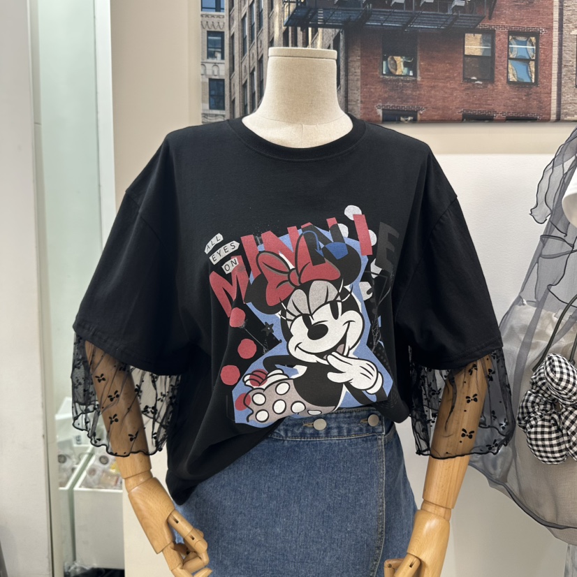 DELIGHT-L韓國直郵㊣女士新品25春夏休閑人氣職業T恤蝴蝶結DELIGHTT恤圖色2