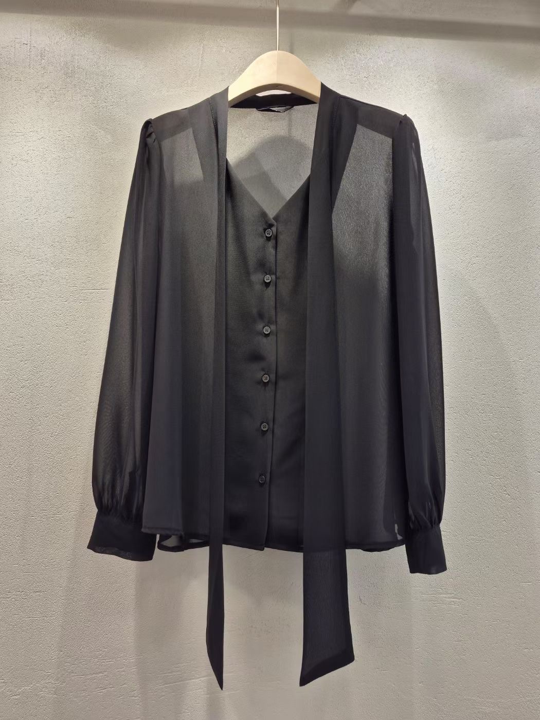 VIVIANLEE東大門㊣代購女士新款真品時尚職業襯衫蕾絲衫透明VIVIANLEE襯衫/蕾絲衫圖色2