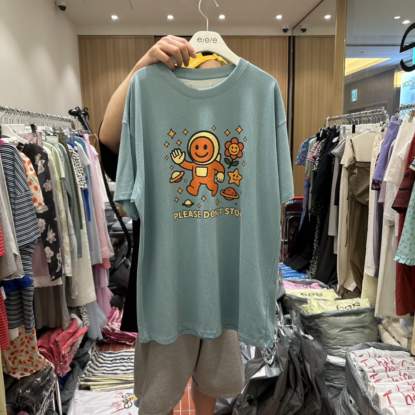 E/E/E韓國直郵㊣女士新款人氣休閑25春夏真品熱賣時尚T恤E/E/ET恤圖色3