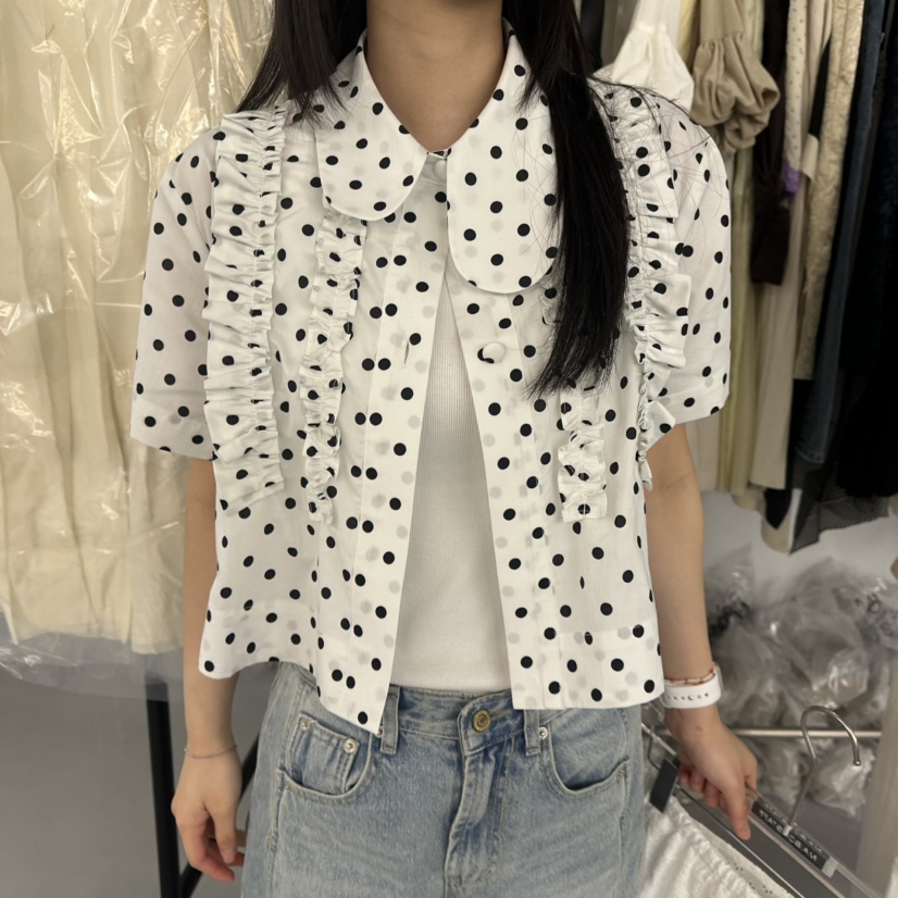 DOUBLE STANDARD/LE SMOKING/MAISONSTAFF東大門㊣實拍女裝新款職業襯衫蕾絲衫MAISONSTAFF襯衫/蕾絲衫