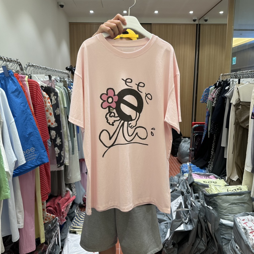 E/E/E東大門㊣代購女士新款真品時尚熱賣職業休閑人氣T恤E/E/ET恤圖色4