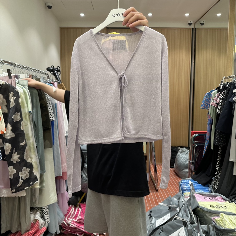 E/E/E東大門㊣實拍女士新品25春夏真品推薦熱賣時尚針織衫E/E/E針織衫圖色3
