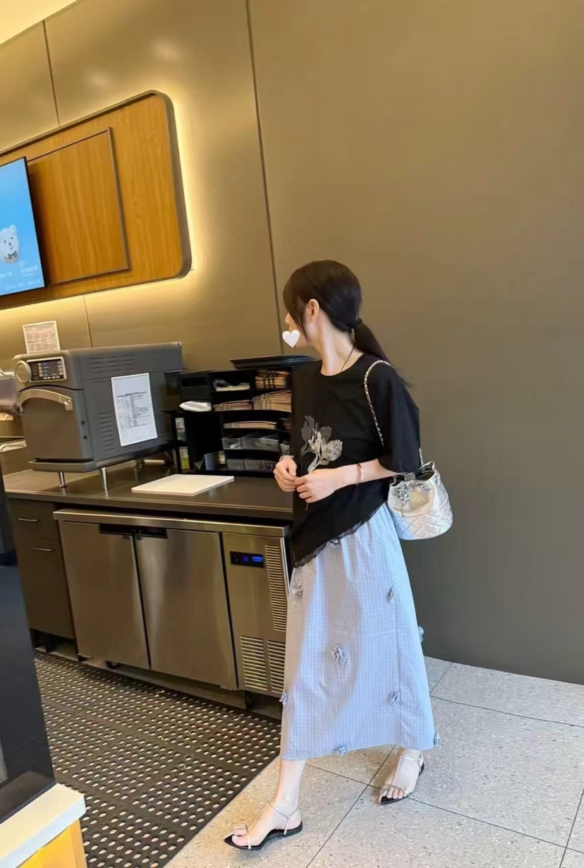 SPECIAL韓國代購㊣女士新品25春夏推薦職業休閑時尚人氣長裙SPECIAL長裙