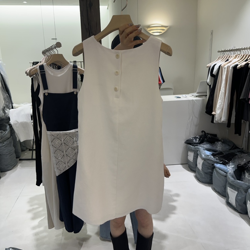 AVECNOUS韓國代購㊣女裝新品職業25春夏時尚推薦連衣裙亞麻AVECNOUS連衣裙