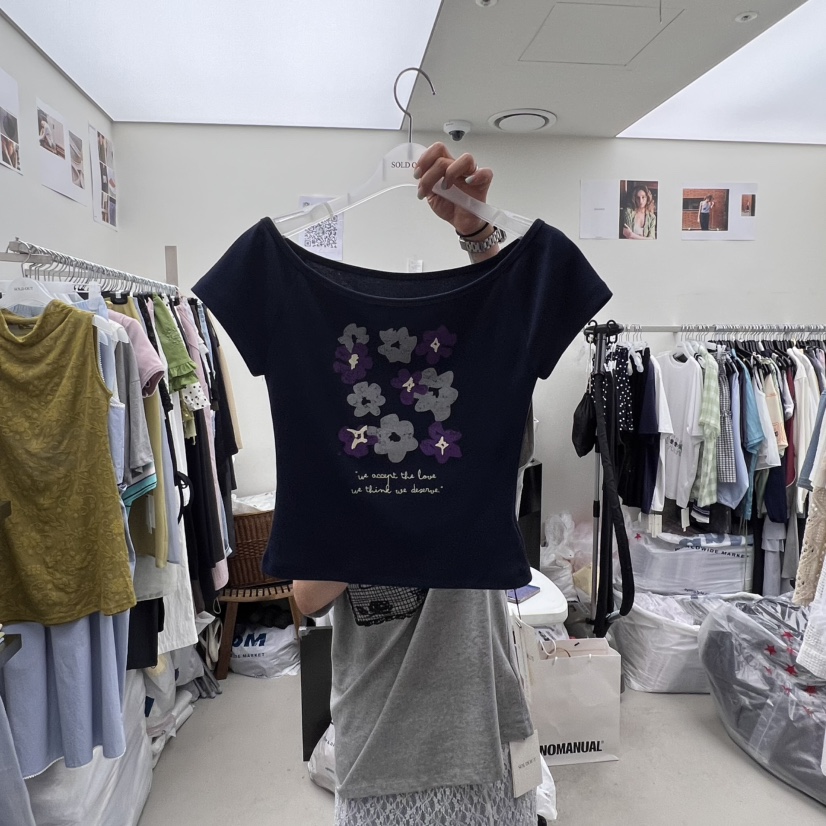SOLD OUT韓國代購㊣女士新品職業25春夏休閑時尚熱賣人氣T恤SOLD OUTT恤圖色3