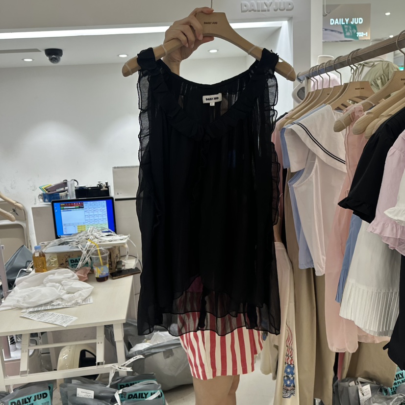 DAILYJUD東大門㊣代購女士新款休閑人氣職業時尚真品吊帶背心DAILY JUD吊帶/背心圖色2