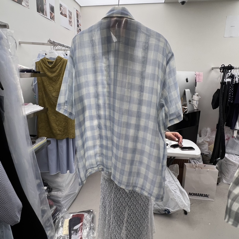 SOLD OUT韓國代購㊣女裝新款真品熱賣職業推薦襯衫蕾絲衫格紋SOLD OUT襯衫/蕾絲衫