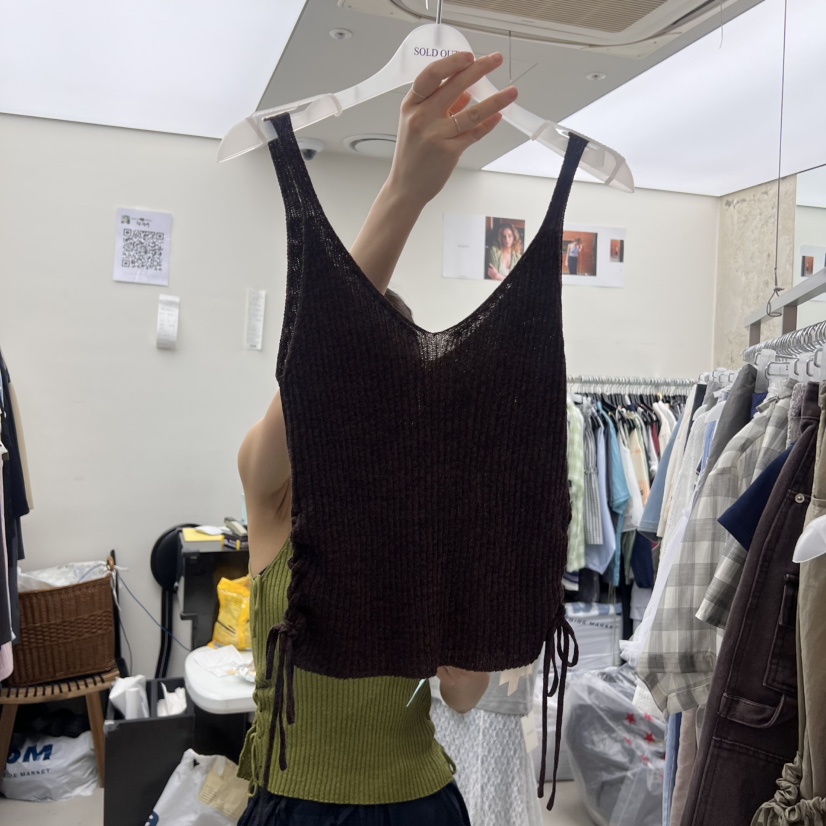 SOLD OUT韓國代購㊣女士新品推薦熱賣人氣休閑時尚吊帶背心SOLD OUT吊帶/背心圖色4
