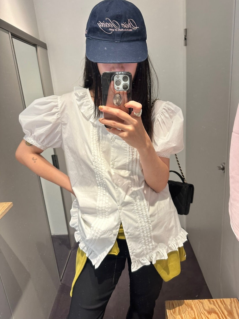 MURS東大門㊣實拍女士新品25春夏推薦熱賣襯衫蕾絲衫泡泡袖MURS襯衫/蕾絲衫