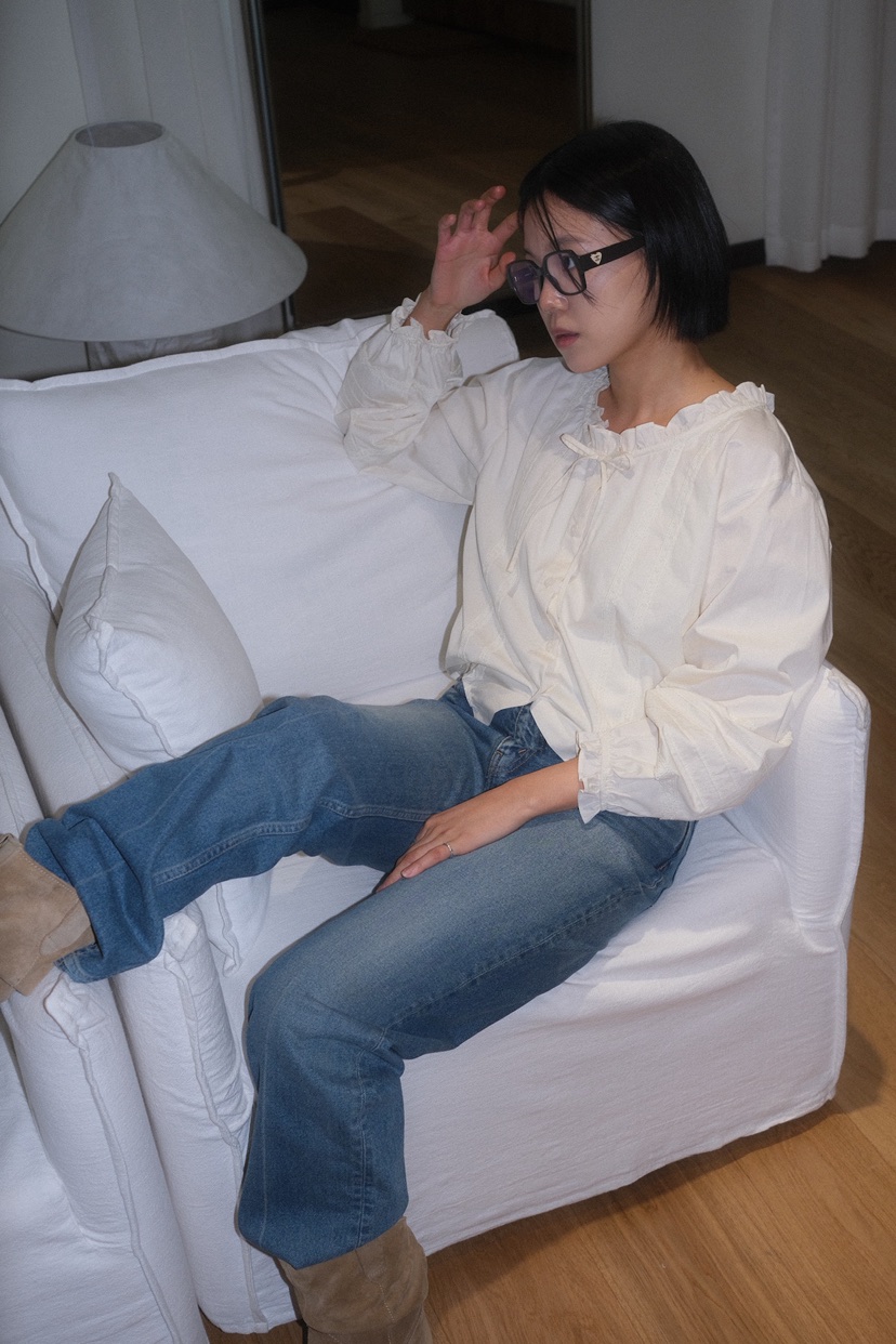 MURS韓國代購㊣女士新品真品25春夏熱賣職業休閑襯衫蕾絲衫MURS襯衫/蕾絲衫