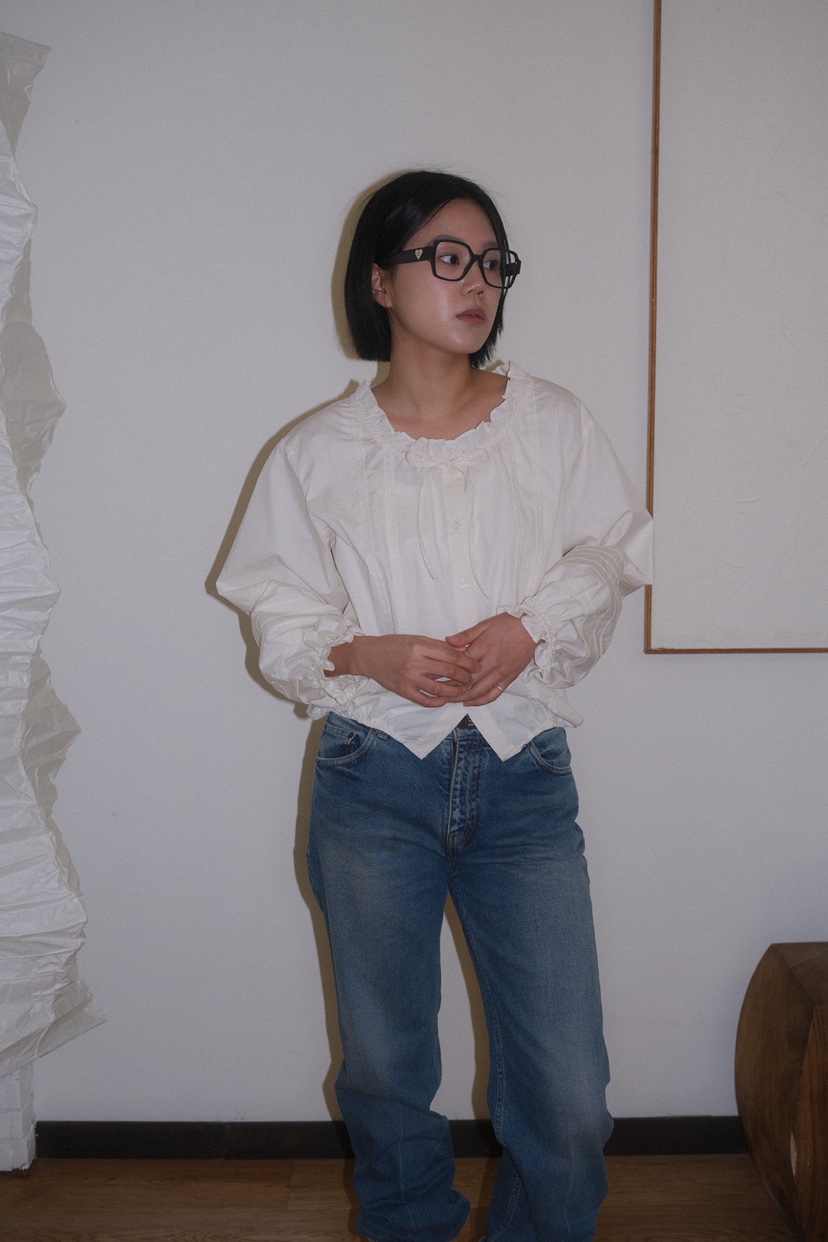 MURS韓國代購㊣女士新品真品25春夏熱賣職業休閑襯衫蕾絲衫MURS襯衫/蕾絲衫