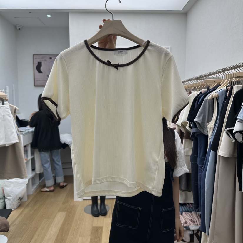 RE:FRESH-L韓國直郵㊣女士新款職業時尚休閑人氣真品熱賣T恤RE:FRESHT恤圖色2